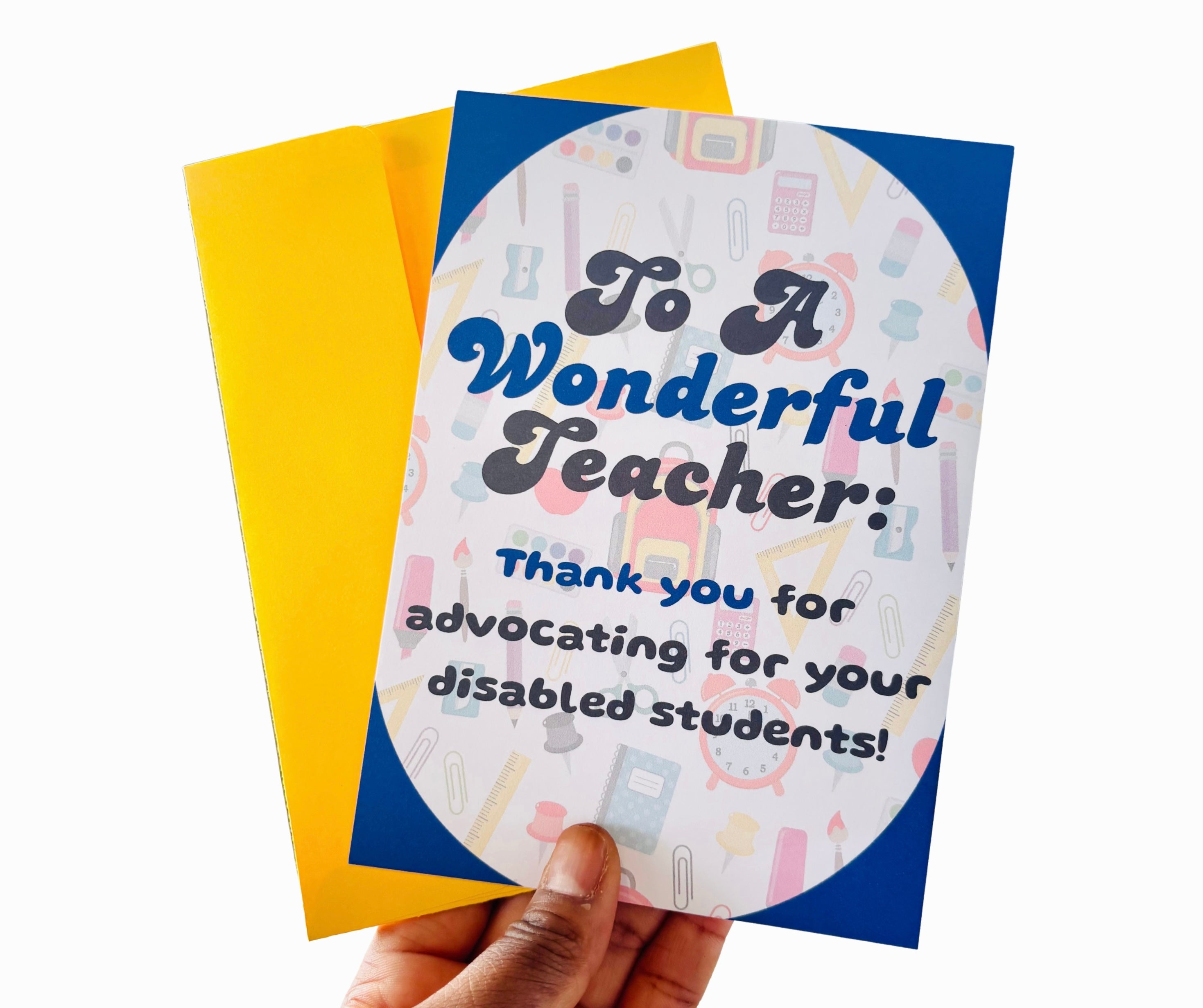 Thank You To A Wonderful Disability Advocate Teacher•One Sided Greeting Card•5x7