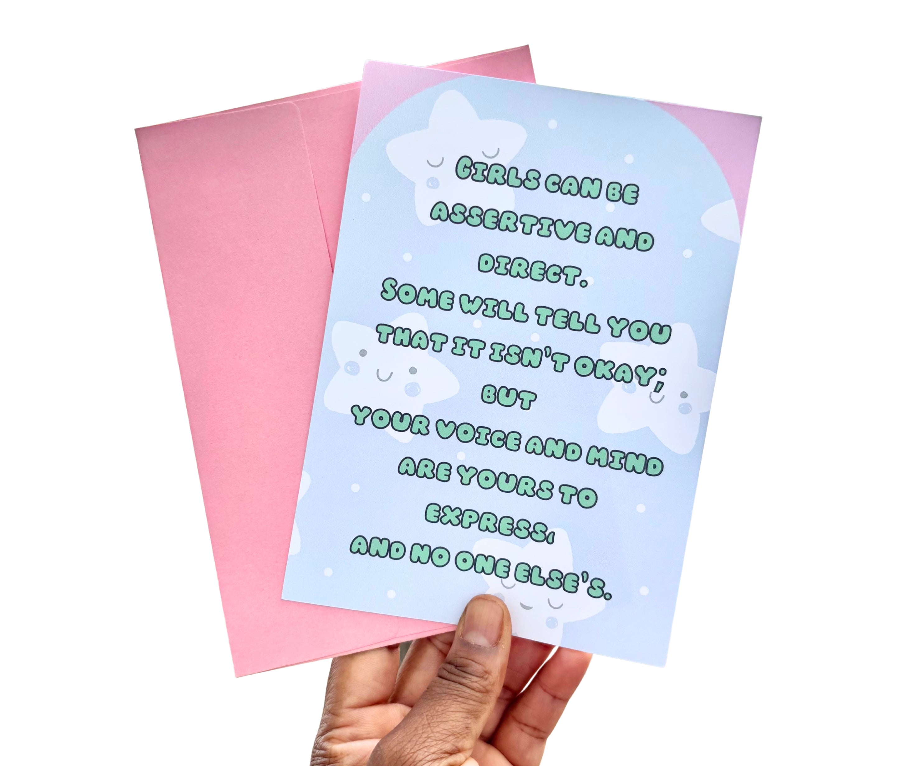 Girls Can Be Assertive•One Sided Greeting Card•5x7