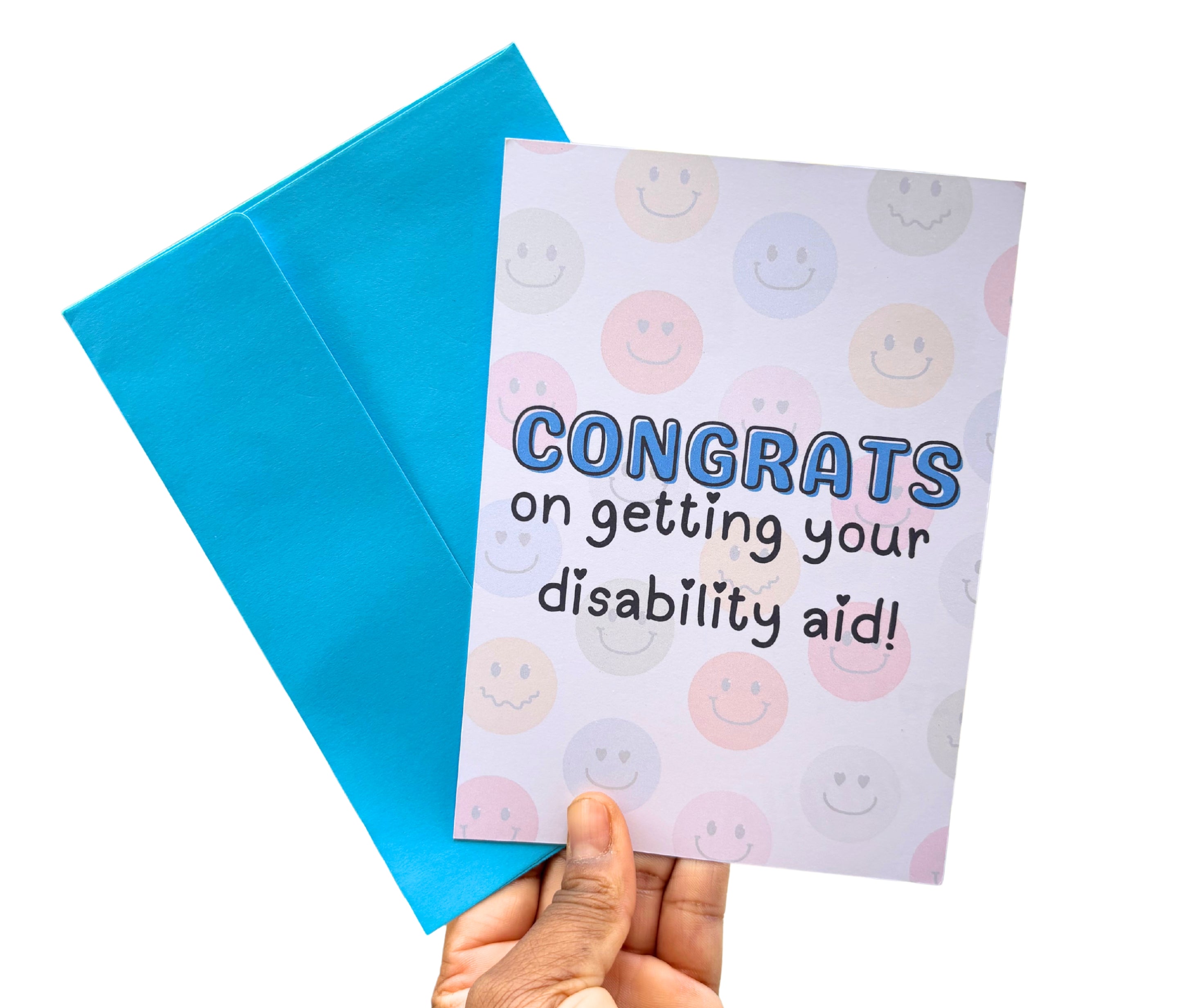 Congrats On Getting Your Disability Aid•One Sided Greeting Card•5x7