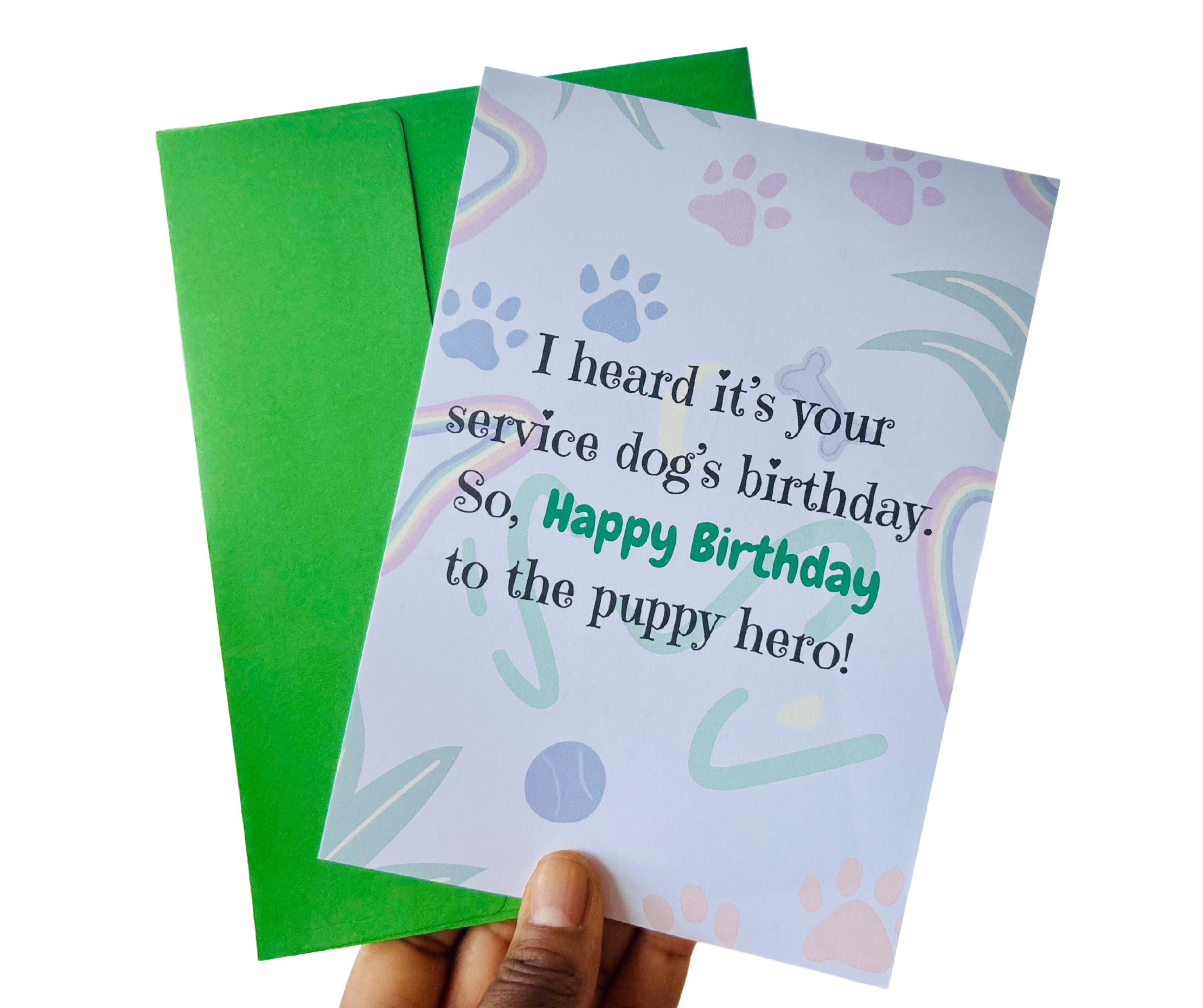 Service Dog Birthday•One Sided Greeting Card•5x7