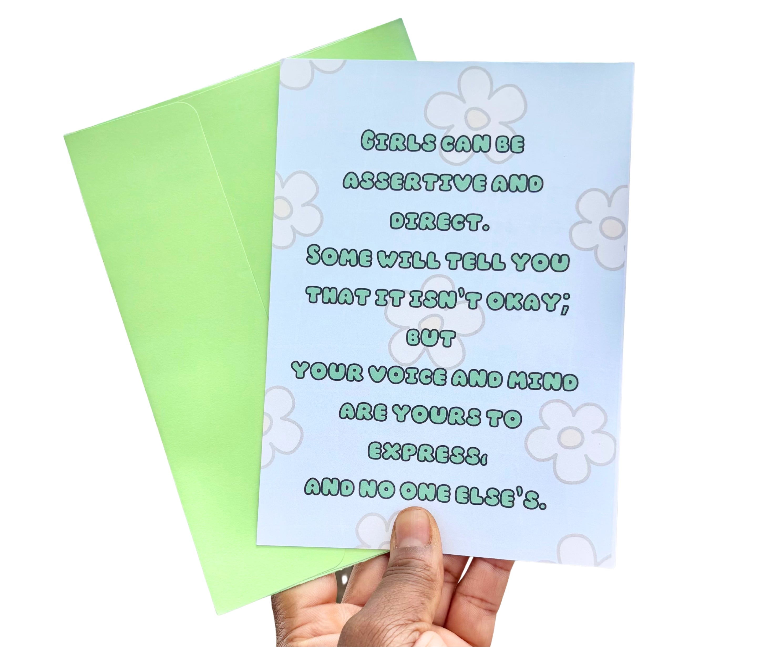 Girls Can Be Assertive And Direct•One Sided Greeting Card•5x7
