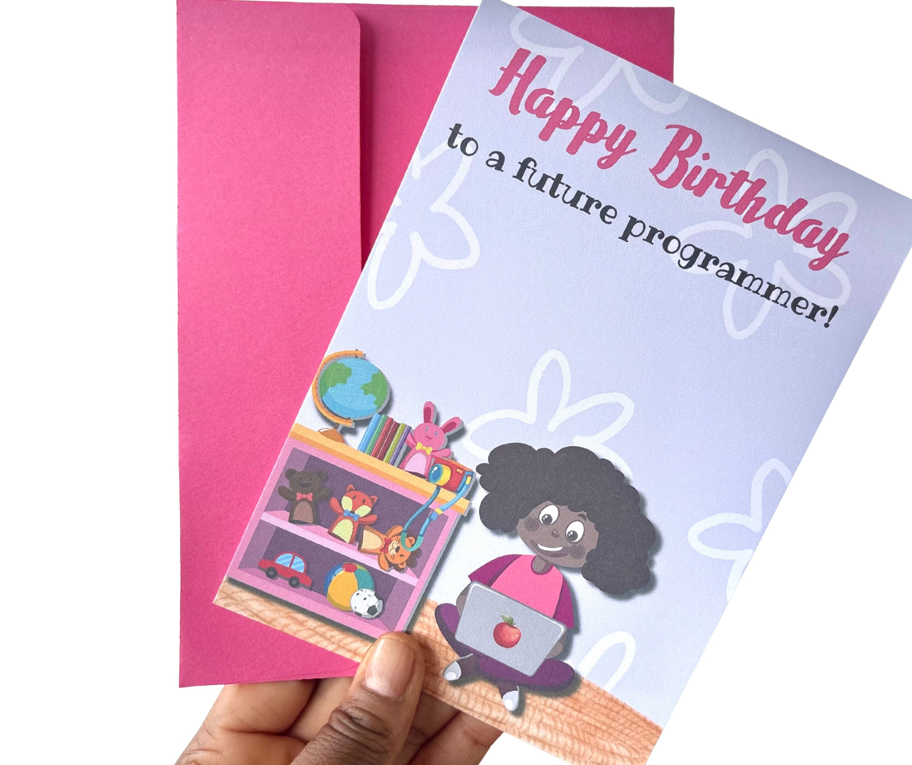 Happy Birthday To A Future Programmer Of Color•One Sided Greeting Card•5x7